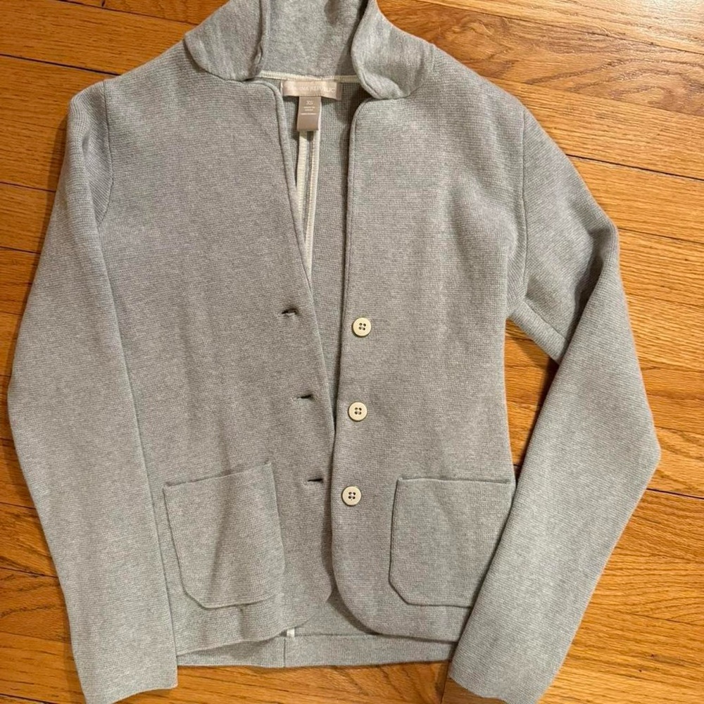 Banana Republic Light Gray Cotton Blazer